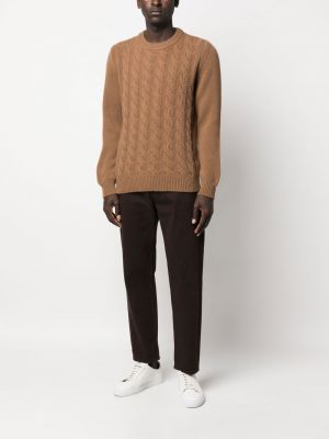 Pull col rond Woolrich marron