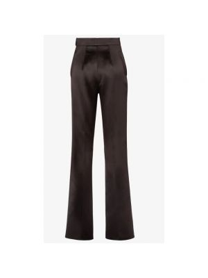 Pantalones ajustados de cintura alta de raso Fendi marrón