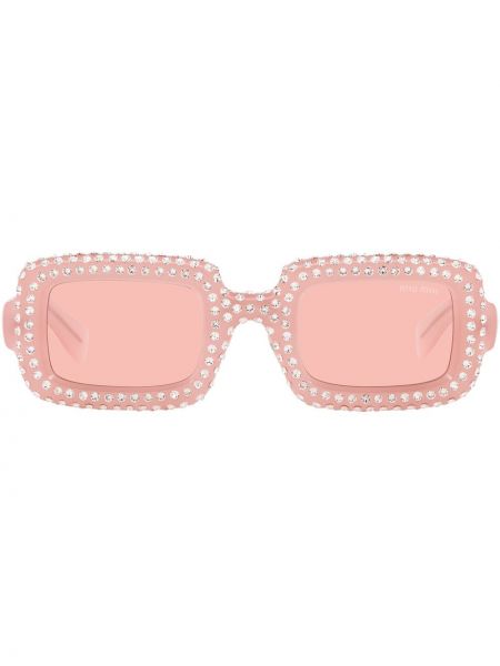 Okulary przeciwsłoneczne z kryształkami Miu Miu Eyewear różowe