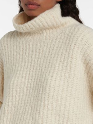 Kašmira džemperis ar augstu apkakli Loro Piana balts