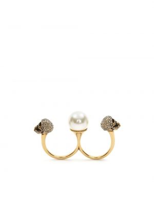 Gyűrű gyöngyökkel Alexander Mcqueen aranyszínű