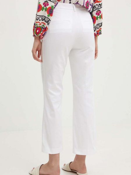 Pantaloni cu talie înaltă Sisley alb
