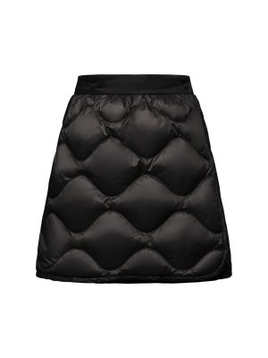 Pernata prošivena najlonska mini suknja Moncler crna