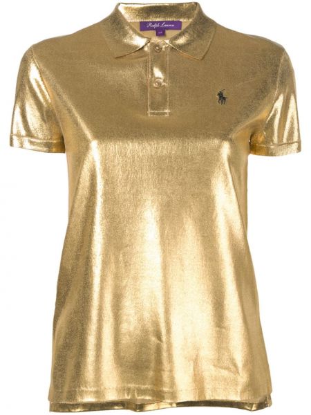 Hodvábne polokošeľa Ralph Lauren Collection zlatá