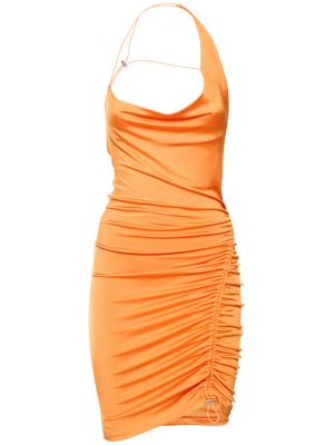 Mini vestido de viscosa de tela jersey drapeado Et Ochs naranja