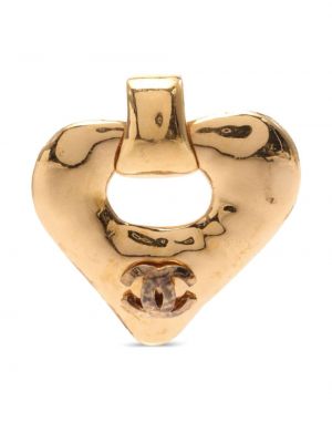 Boucles d'oreilles de motif coeur Chanel Pre-owned doré