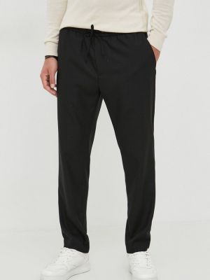 Vlněné přiléhavé kalhoty Calvin Klein černé