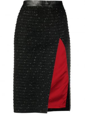 Falda de tubo de tweed Dsquared2 negro