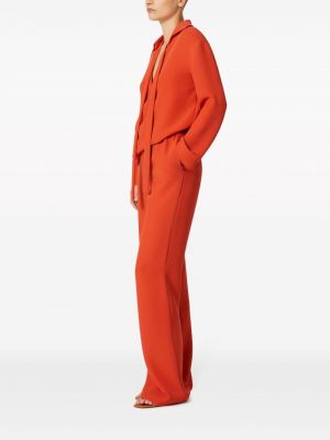 Hedvábné rovné kalhoty Valentino Garavani oranžové