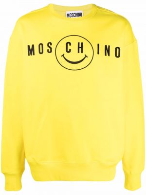 Trykt bomull sweatshirt Moschino gul