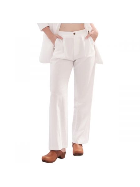 Spodnie z kieszeniami White Wise białe