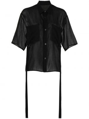 Průsvitná košile s potiskem Yohji Yamamoto černá