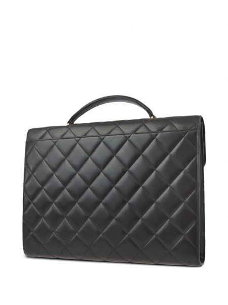 Pikowana torba skórzana Chanel Pre-owned czarna