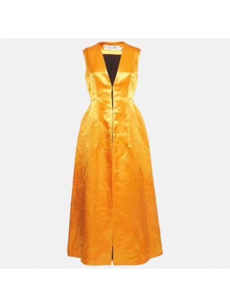 Vestido de raso Dior Vintage naranja