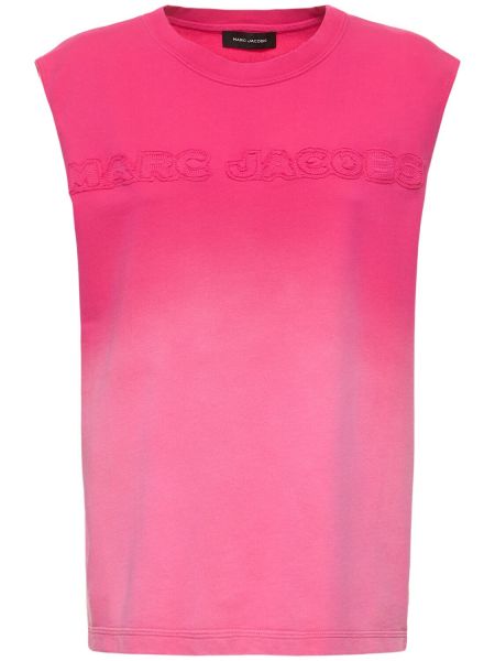 Camiseta sin mangas de algodón Marc Jacobs rosa