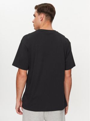 Bavlnené priliehavé tričko s krátkymi rukávmi New Balance čierna