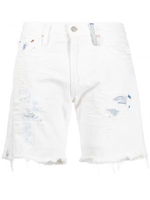 Bombažne bermuda kratke hlače s črtami z vzorcem ribje kosti Polo Ralph Lauren bež