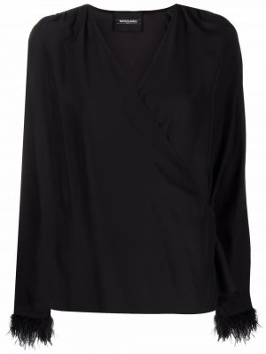 Blusa con plumas de plumas Simonetta Ravizza negro