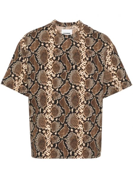 Βαμβακερή μπλούζα με σχέδιο με μοτίβο φίδι Jil Sander