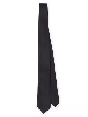 Черный атласный галстук Prada
