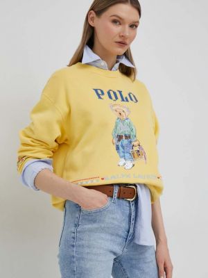 Polo Ralph Lauren bluza damska kolor żółty z nadrukiem