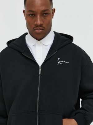 Чорний однотонний светр з капюшоном Karl Kani