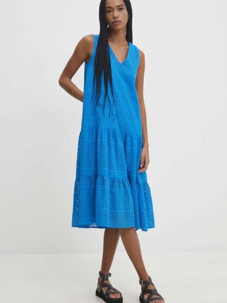 Pamučna mini haljina Answear Lab plava