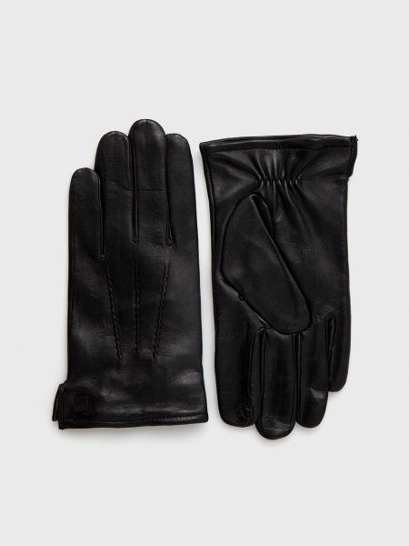 Karl Lagerfeld rękawiczki skórzane męskie kolor czarny