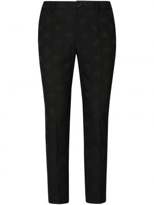 Jacquard slim fit hose Dolce & Gabbana schwarz