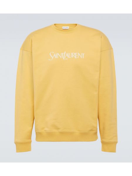Jersey sweatshirt aus baumwoll Saint Laurent gelb