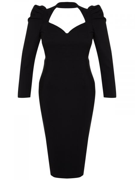 Βραδινό φόρεμα με στενή εφαρμογή από λυγαριά Trendyol μαύρο