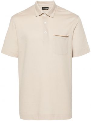 Polo marškinėliai su kišenėmis Zegna smėlinė