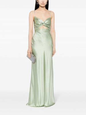 Μεταξωτή βραδινό φόρεμα Michelle Mason πράσινο