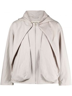 Drapovaná bunda s kapucí Jiyongkim bílá