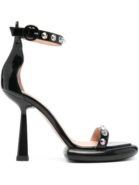 Kožené sandále Francesca Bellavita čierna