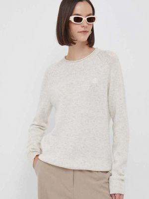 Sweter wełniany Tommy Hilfiger beżowy