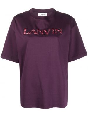 Bombažna majica Lanvin vijolična