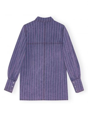 Chemise en coton à rayures Ganni violet