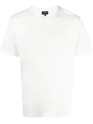 Haftowana koszulka Giorgio Armani biała