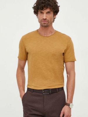 Bavlněné tričko Sisley hnědé