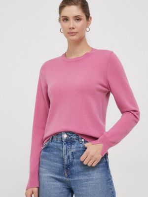 Vlněný svetr Sisley růžový