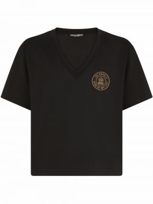 T-shirt con scollo profondo Dolce & Gabbana nero