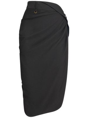 Saténové midi sukně Jacquemus černé