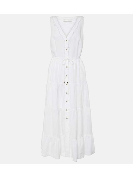 Λινένιος μίντι φόρεμα Heidi Klein λευκό