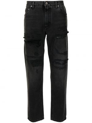 Zerrissene straight jeans Dolce & Gabbana schwarz