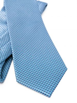 Žakárová hedvábná kravata Brioni modrá