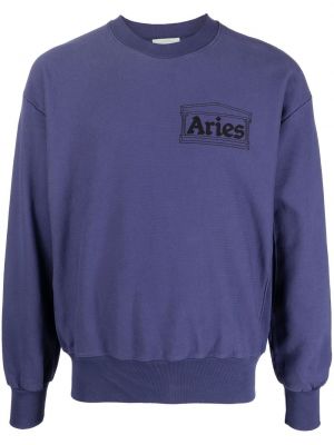 Pullover mit print Aries blau