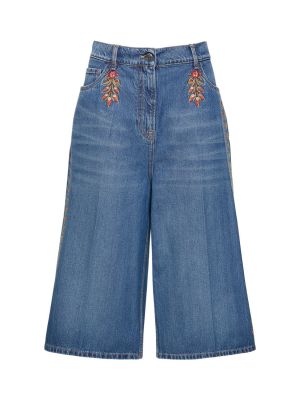 Kratke jeans hlače z vezenjem Etro