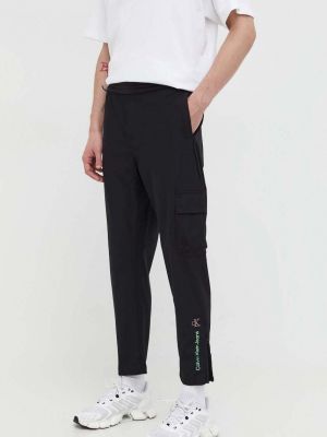 Spodnie dopasowane Calvin Klein Jeans czarne
