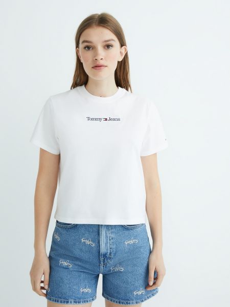 Camiseta con bordado manga corta Tommy Jeans blanco